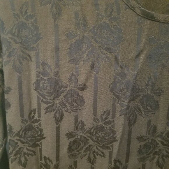 Marsha and Julio for Componix Womens Small Scoop Neck Brown Floral Jacquard Top - Picture 3 of 8